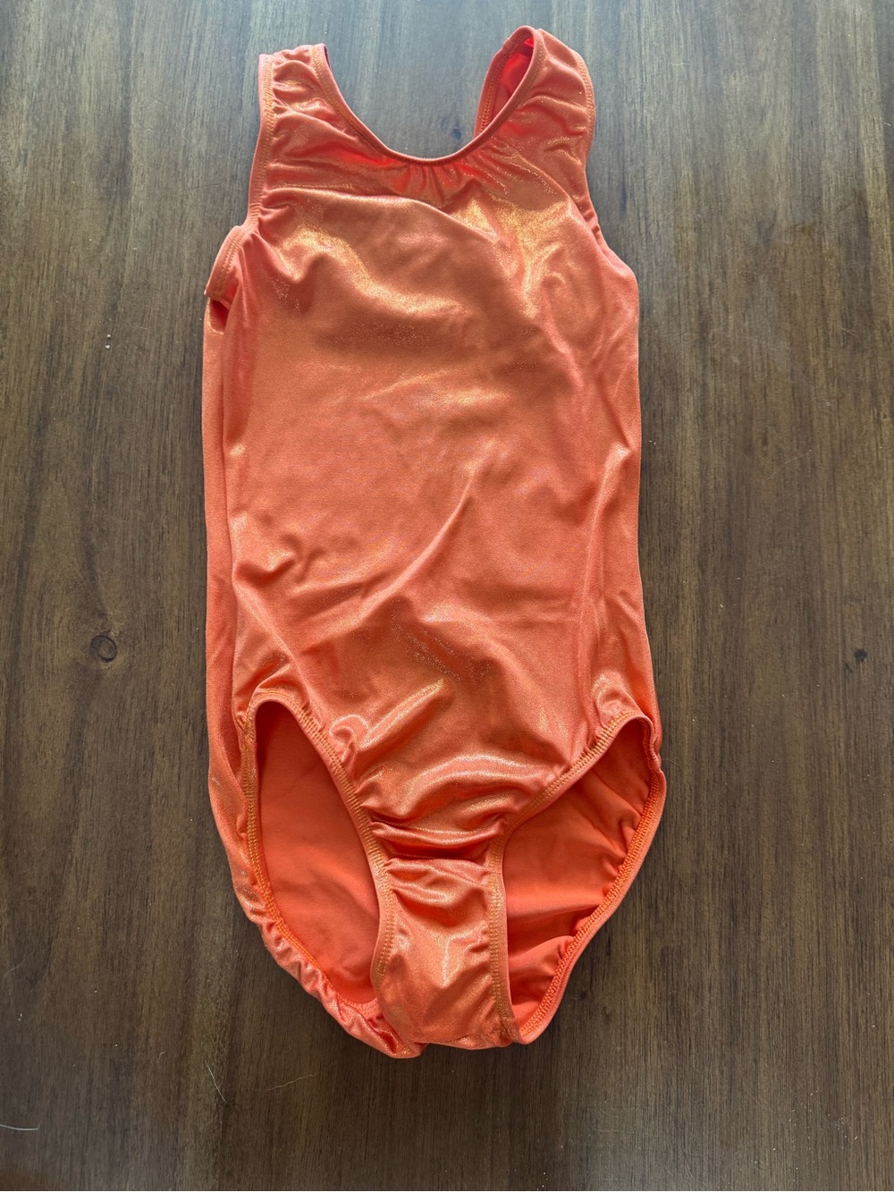 Snowflake Designs Girls' Shimmer Orange Leotard